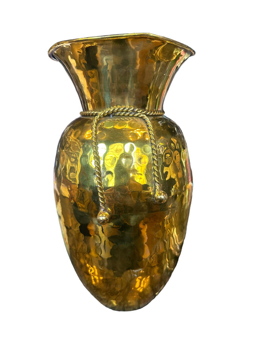 Vintage brass knot vase from The Vault Creative featuring a twisted knot design and antique finish.