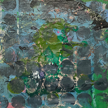 Lori Kwo Art piece by The Vault Creative, featuring vibrant abstract colors and intricate brushwork on canvas.