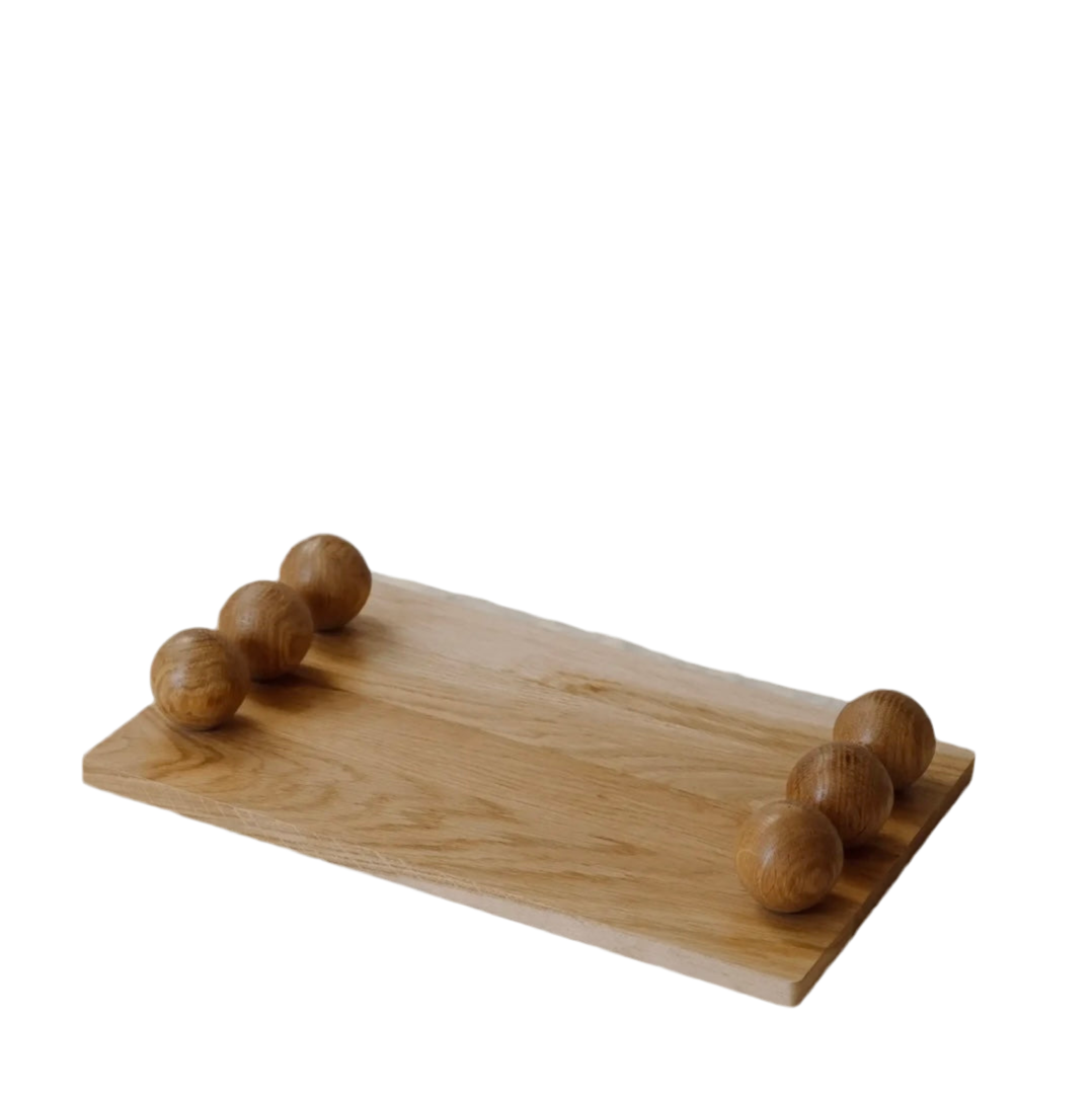 Natural Big Baller Tray by The Vault Creative showing a rectangular wooden serving tray with smooth finish and rounded edges.