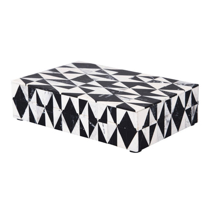 Decorative box medley with harlequin pattern by ST x OH, showing four boxes in various sizes with colorful diamond designs.
