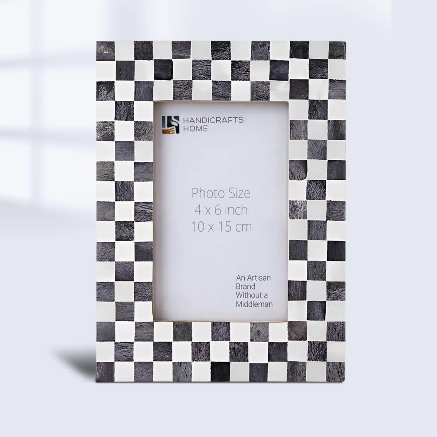 Checked Bone Inlay Picture Frame 5x7