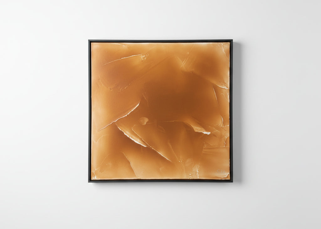 Glossy caramel painting by The Vault Creative featuring rich, warm caramel tones and smooth texture.