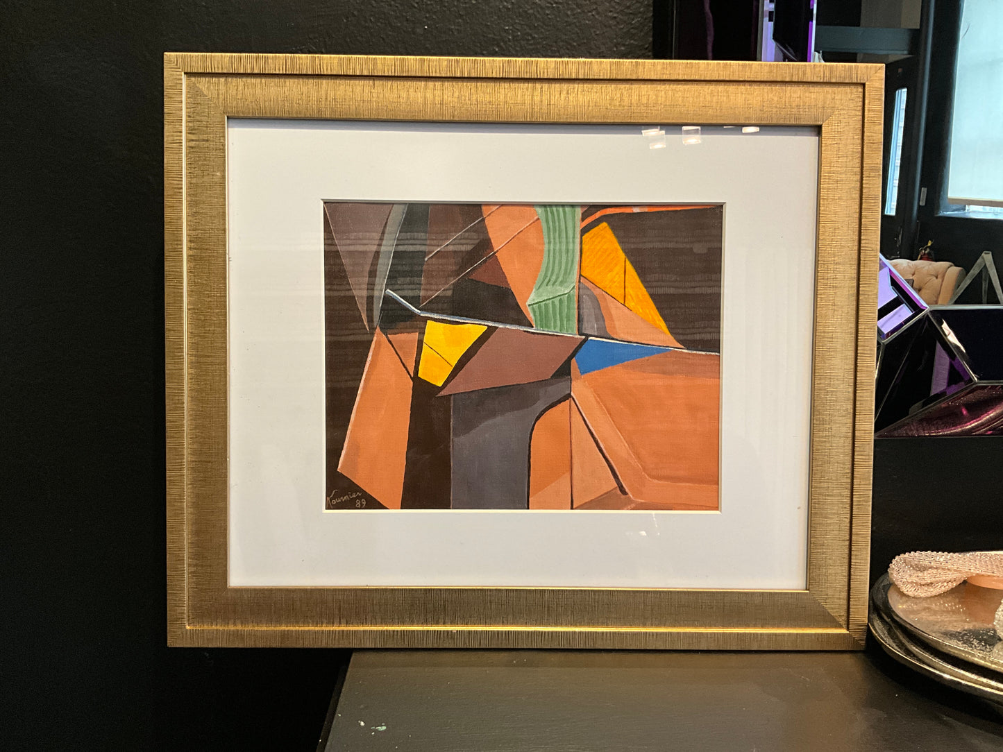French Brown Abstract ‘89 by The Vault Creative featuring bold, textured brown and beige abstract artwork on canvas.