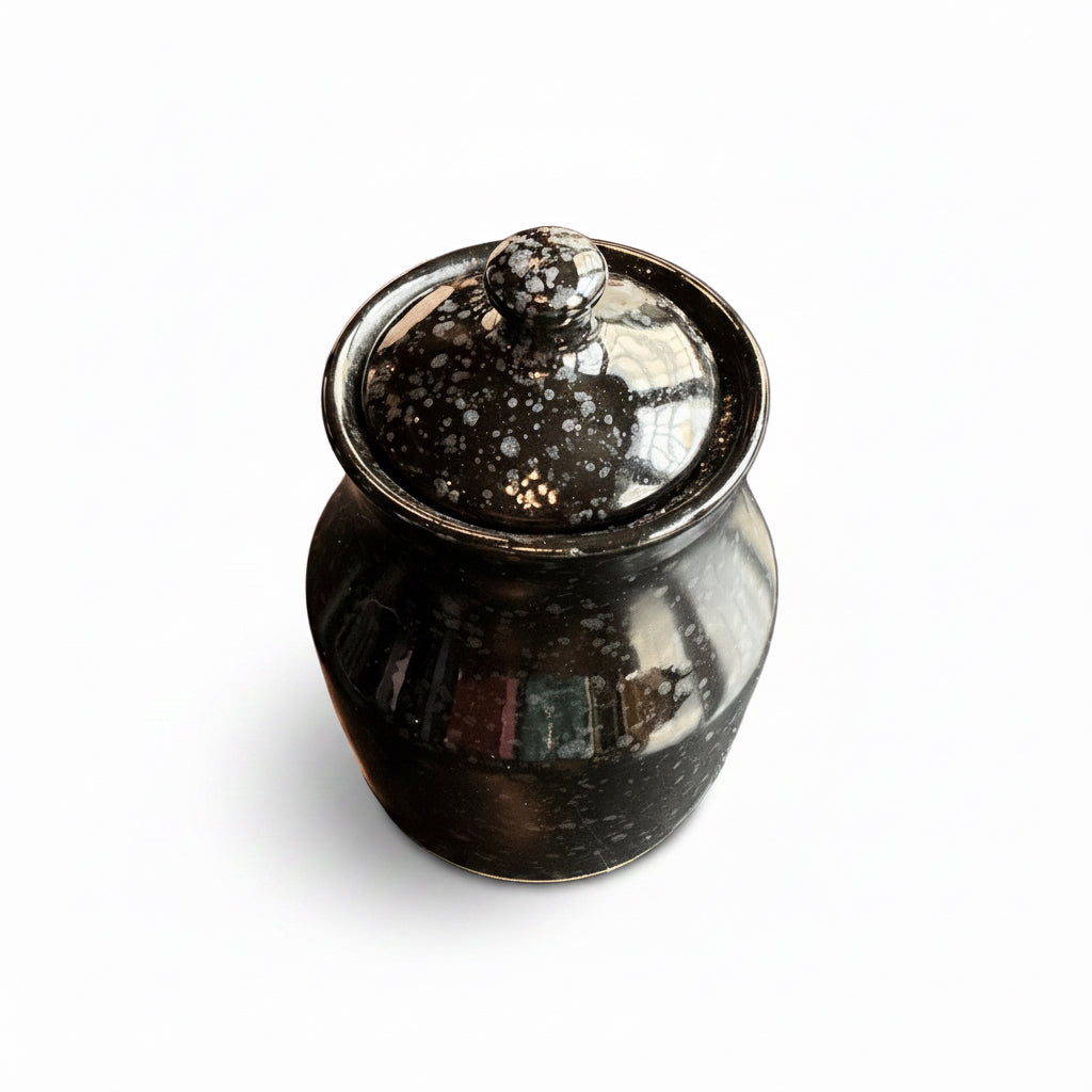 Stoneware Speckled Canister 6” Jar