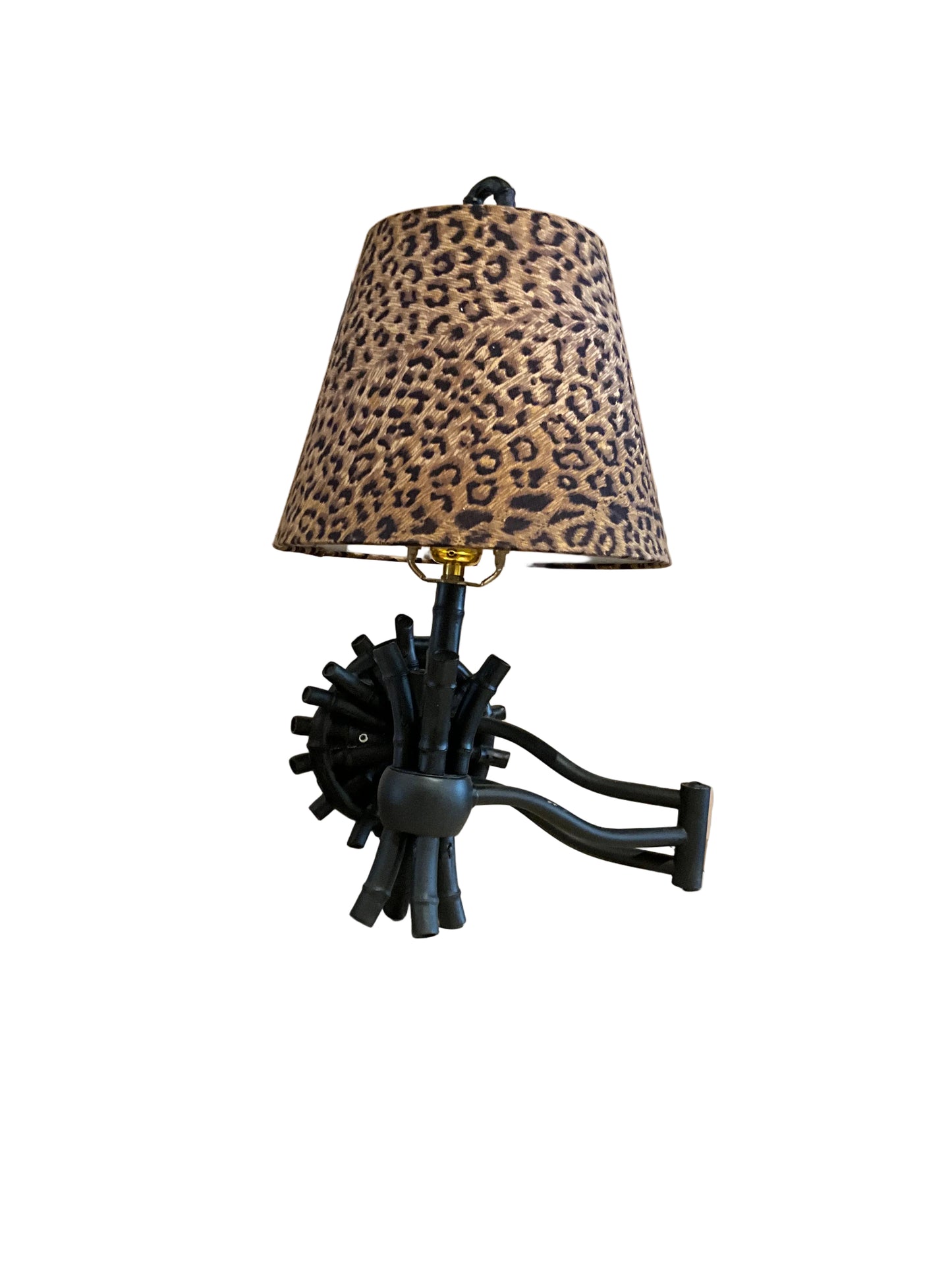 Pair of vintage animal print wall sconces by The Vault Creative with ornate metal detailing and animal motifs.