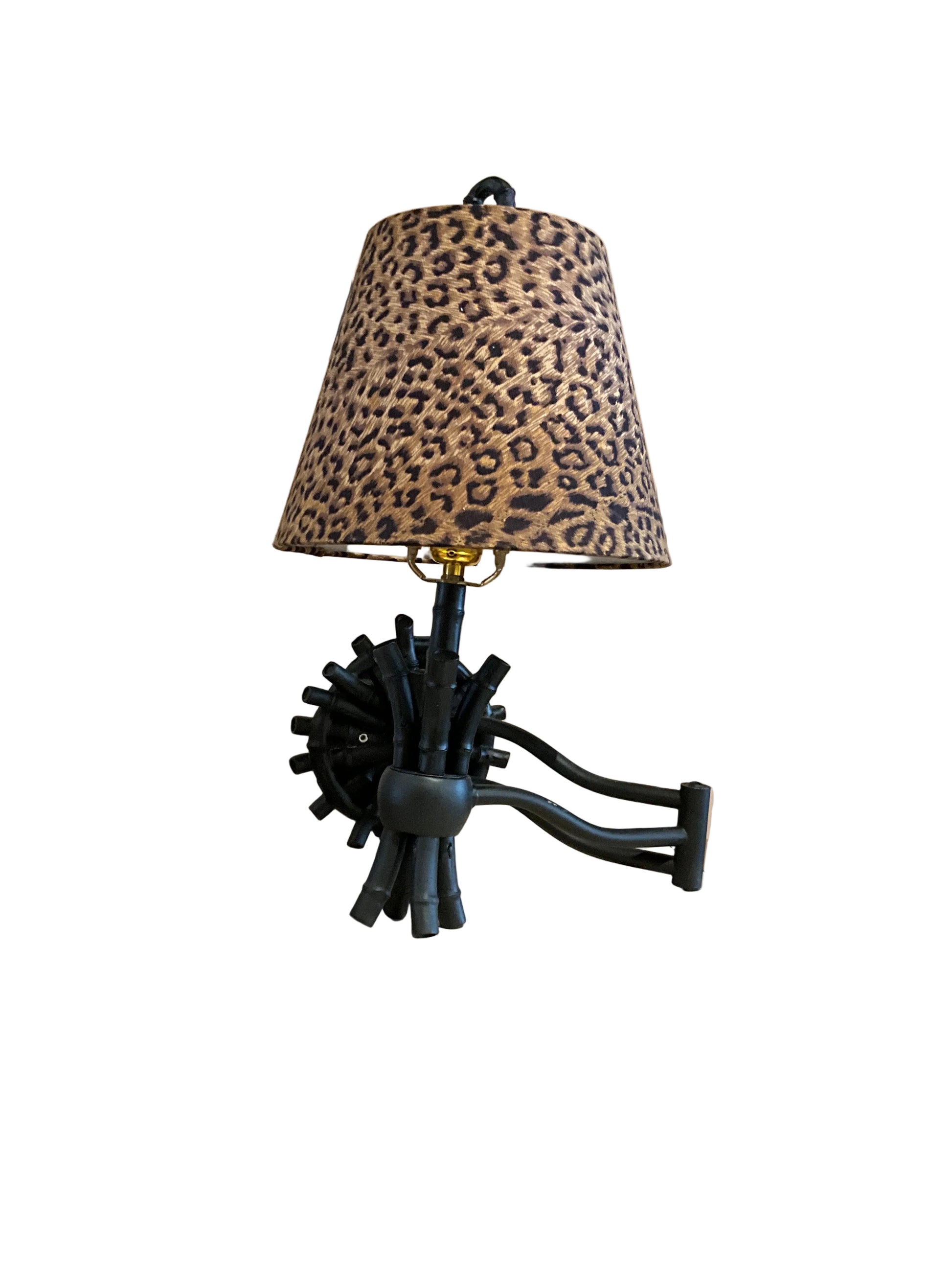 Pair of vintage animal print wall sconces by The Vault Creative with ornate metal detailing and animal motifs.