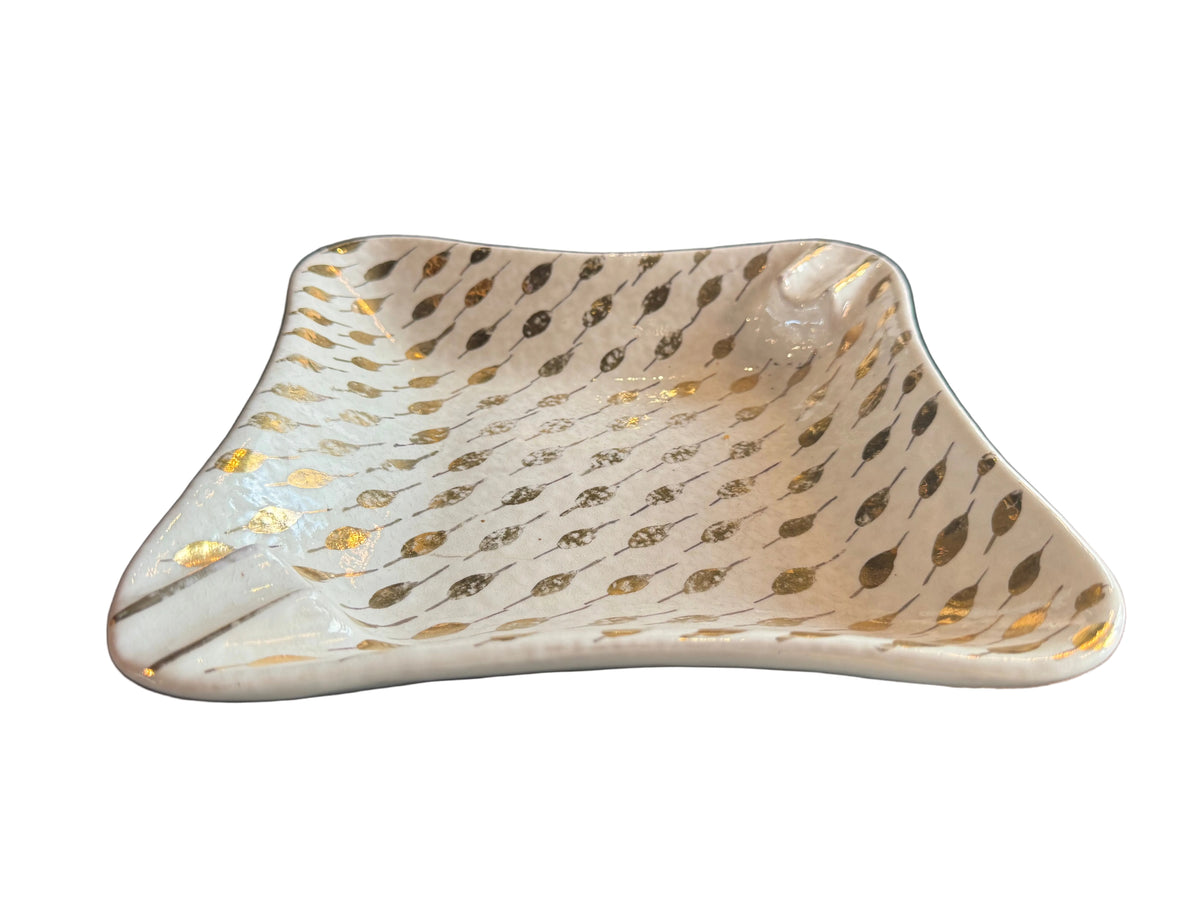 Mid-Century Gold Ceramic Dish