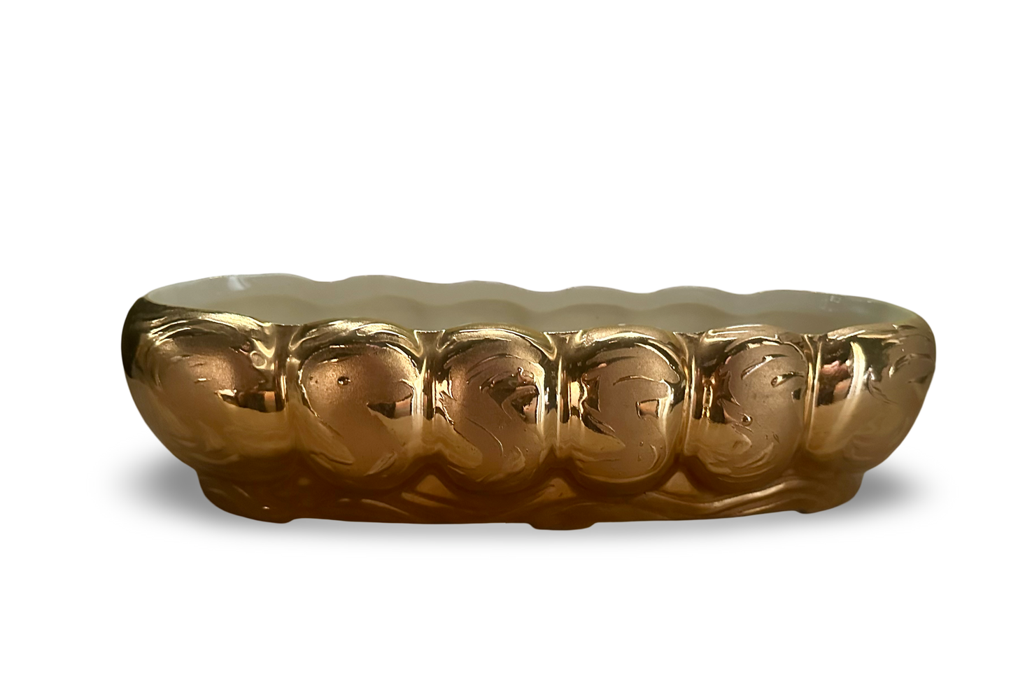 Weeping Gold Planter vase by The Vault Creative with a glossy gold finish and elegant, flowing design.