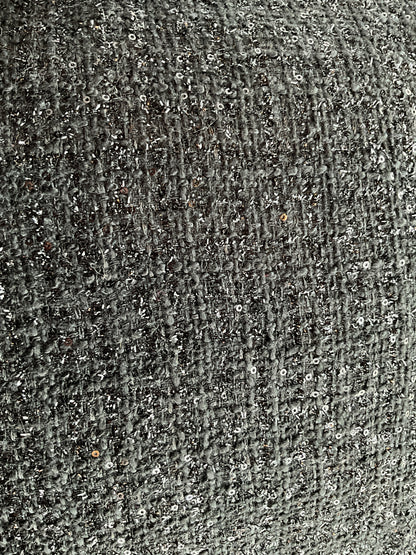 Sequin black tweed pillow by The Vault Creative featuring a shimmering, textured design perfect for stylish home decor.