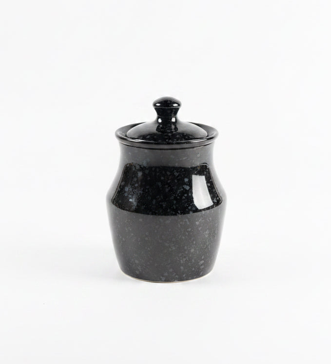 Black Stoneware Speckled Canister