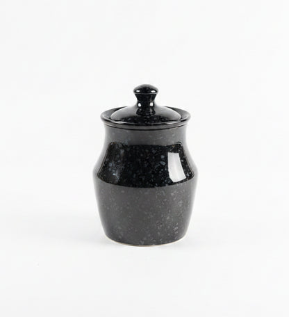 Black Stoneware Speckled Canister