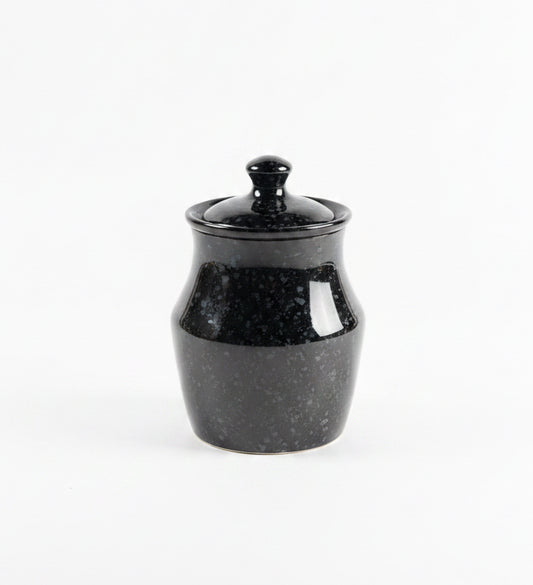Black Stoneware Speckled Canister