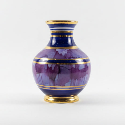 Purple watercolor small vase by The Vault Creative with a delicate, artistic design and smooth ceramic finish.