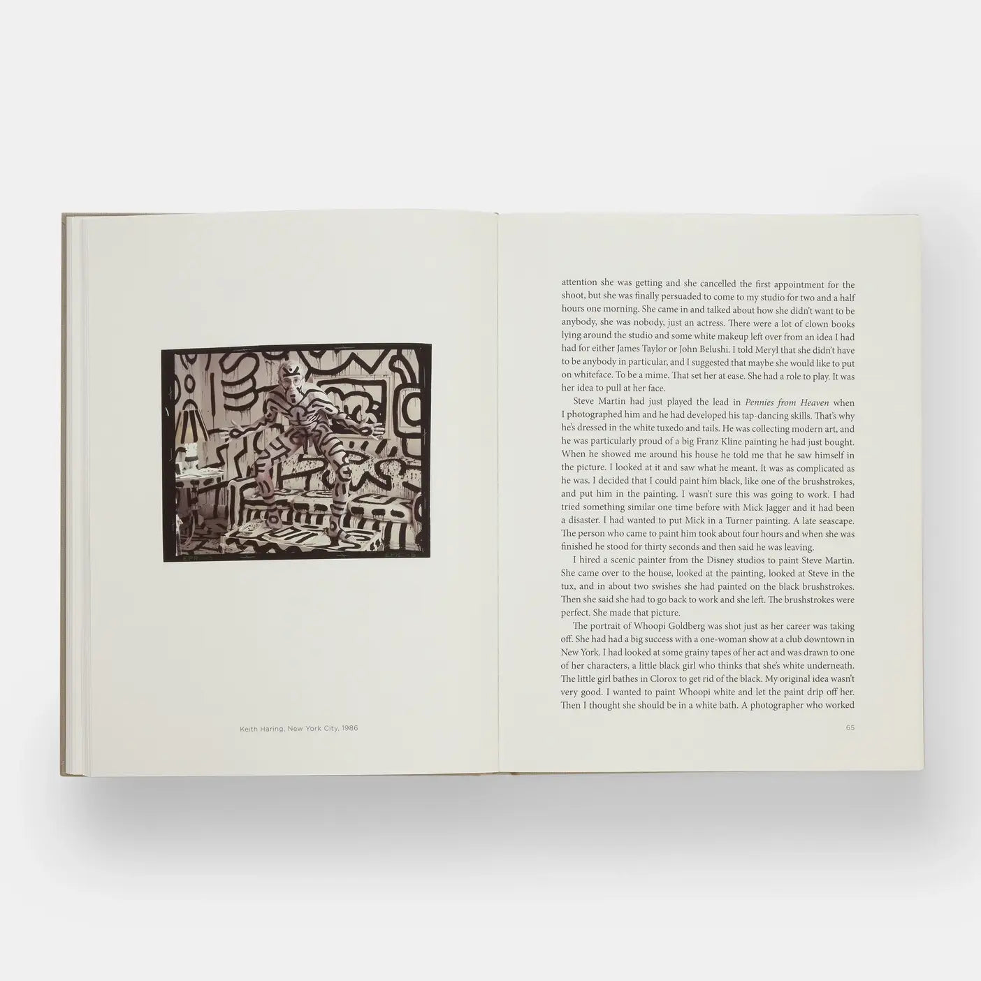 Annie Leibovitz At Work book by Phaidon featuring a cover image of photographer Annie Leibovitz on a white background.