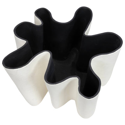 Navarro Short Vase by ST x OH, tabletop ceramic vase with a sleek, modern design, shown in a neutral color on a wooden surface.
