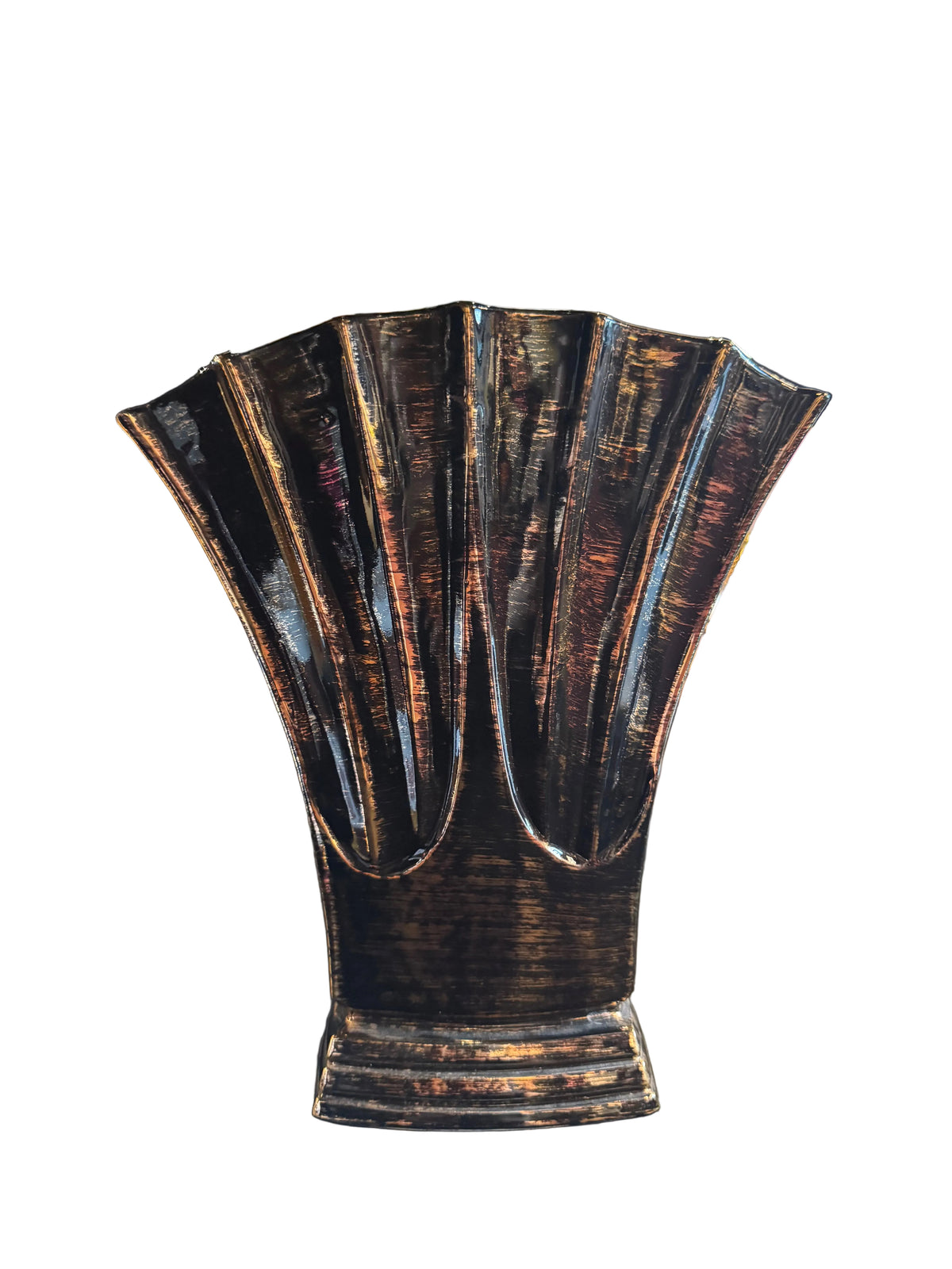 Black & Gold Fan Vase