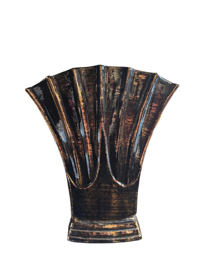 Black & Gold Fan Vase