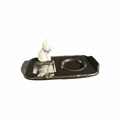 French dog-shaped ashtray by The Vault Creative, featuring detailed ceramic design and a functional smoking accessory.