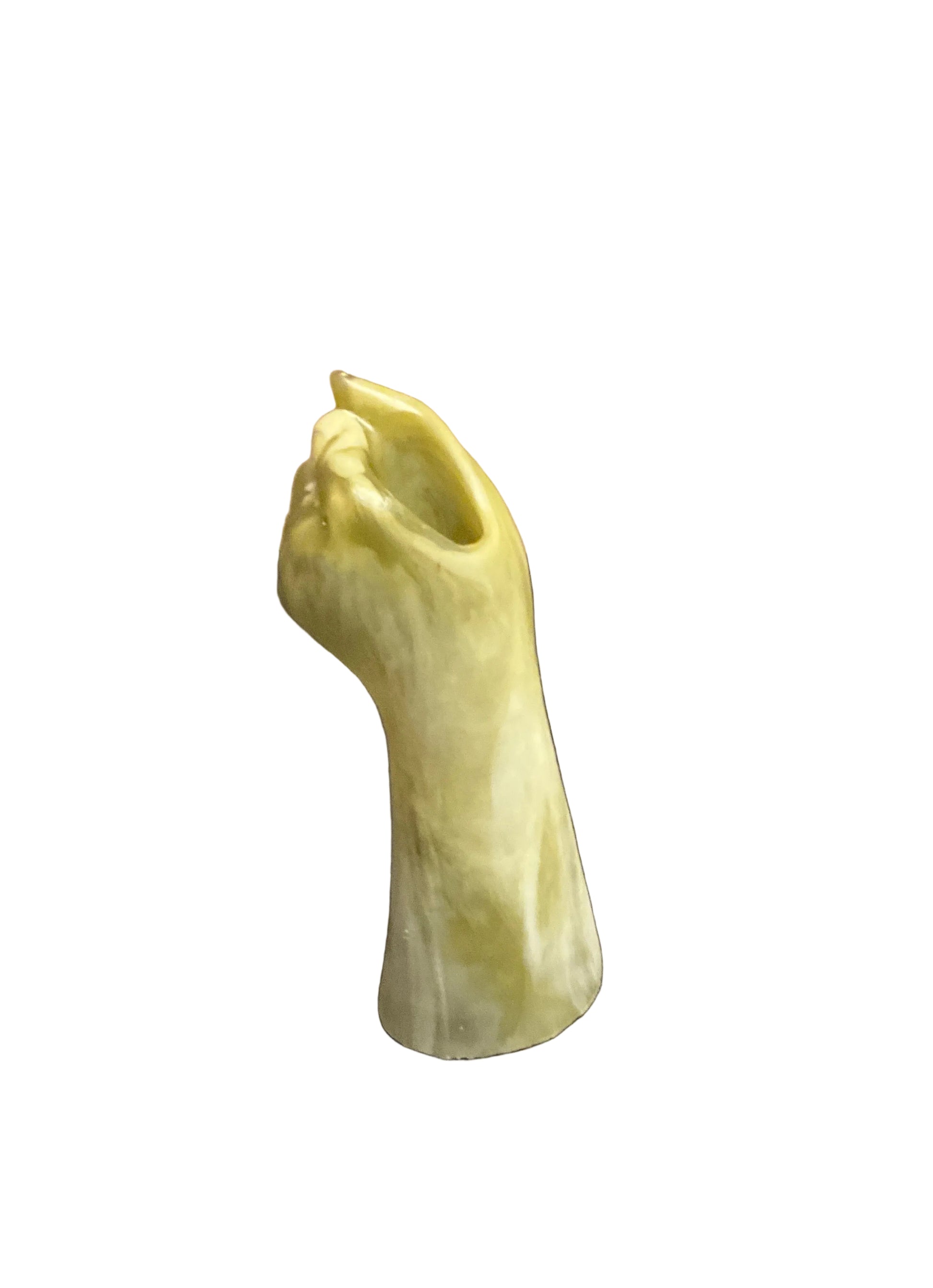 Handmade V.rogers Designs floral decor vase with a sleek hand bud stem design, perfect for shelf or floral display.
