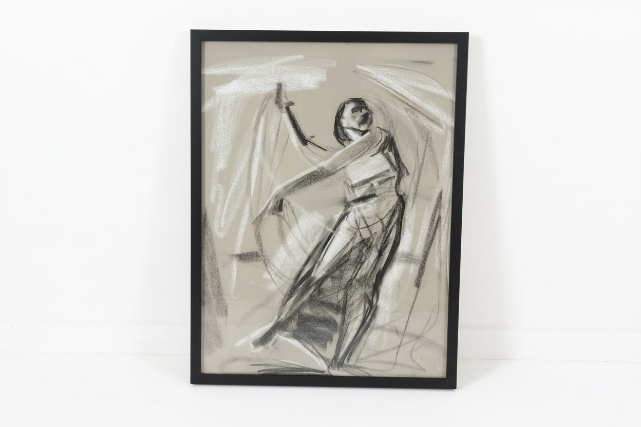 Life drawing sketch titled "Sketch 2" by The Vault Creative showing a detailed human figure in pencil on paper.