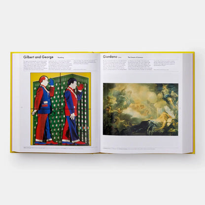Open art book by Phaidon, Revised Edition, showcasing colorful illustrations and artwork on glossy pages.