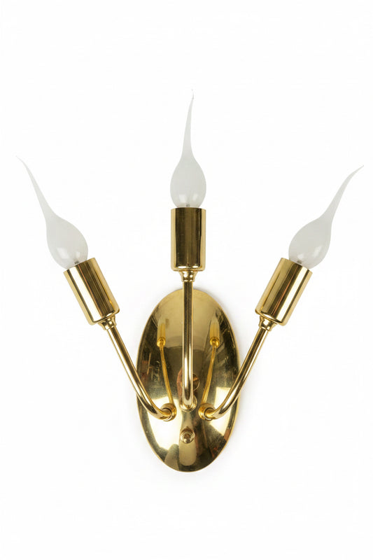 Vintage Majestic Three-arm brass wall sconces