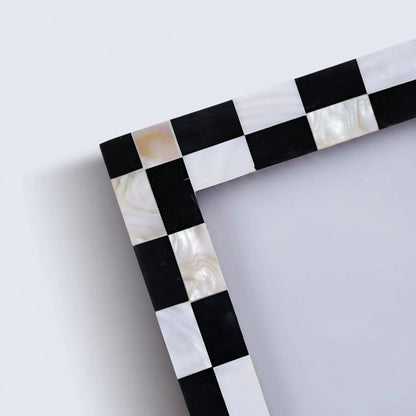 Black & White Checkerboard Photo Frame 4x6
