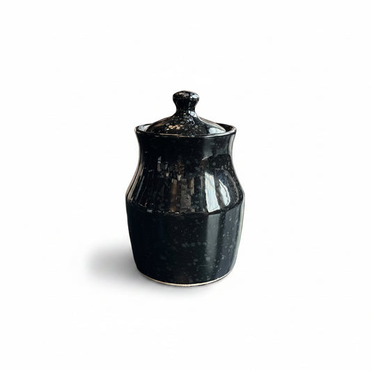 Stoneware Speckled Canister 6” Jar
