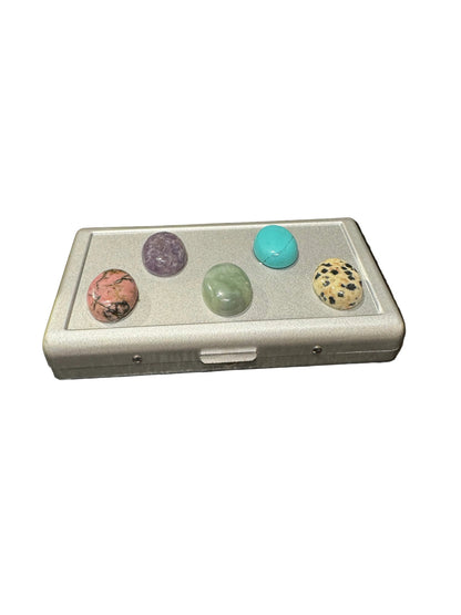 P.Grunsfeld Cigarette Case Silver & Multi-Color Gems
