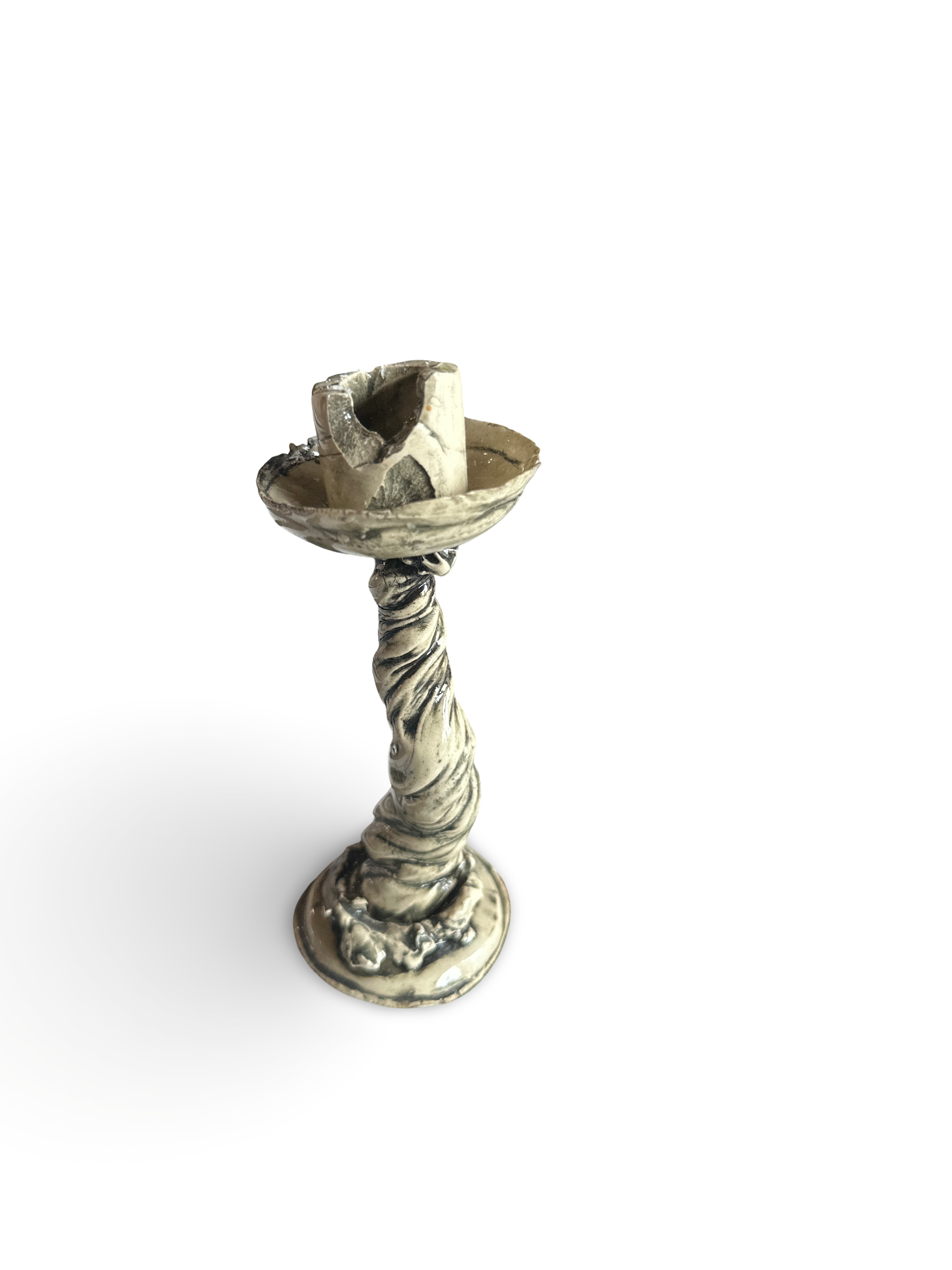 Ozmun Home Derek Larson candelabra with multiple candle holders and ornate metal design on a neutral background.