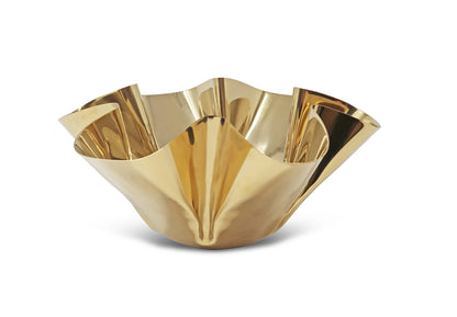 Decorative stainless steel crushed bowl by ST x OH, showcasing its textured, shiny surface for modern home decor.
