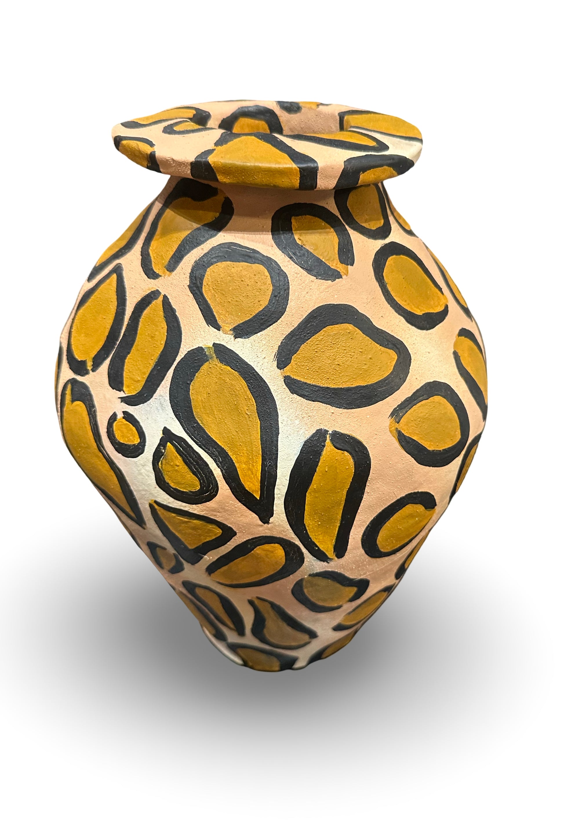 Amber Rene Hansen ARH Leopard Painted Vase with bold leopard print design and elegant shape, perfect for home decor.