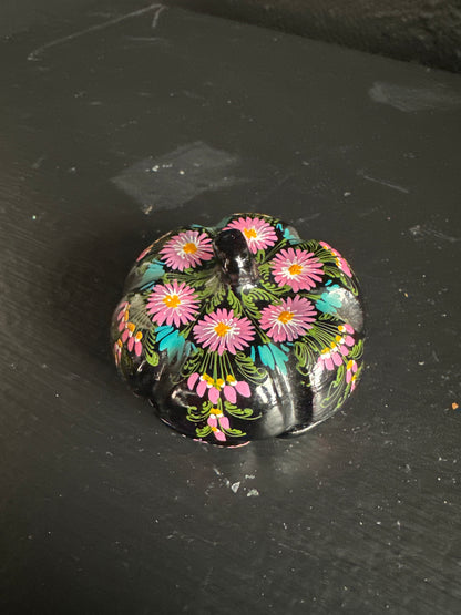 French Painted Jar by The Vault Creative, featuring intricate painted details and a classic ceramic design.