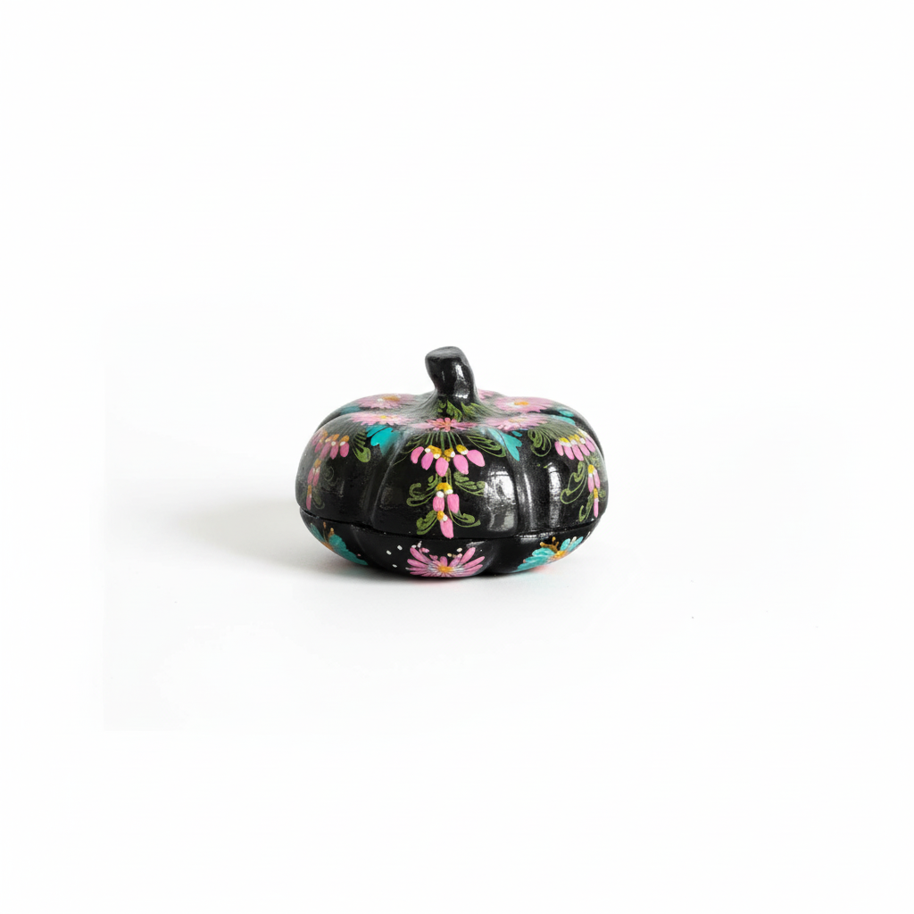 French Painted Jar by The Vault Creative featuring intricate painted design and rustic ceramic finish.