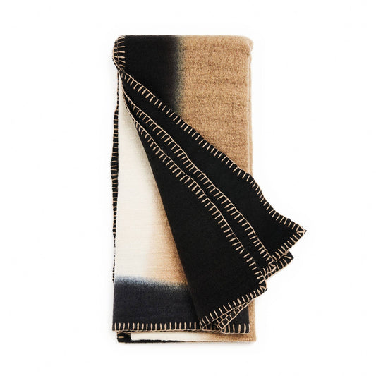 Classic Modern Artisanal Siro Brown Throw Soft Plush Merino