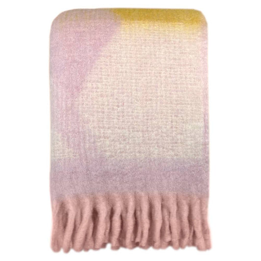 Malagoon Zapotec soft lilac recycled throw blanket in a textured woven design