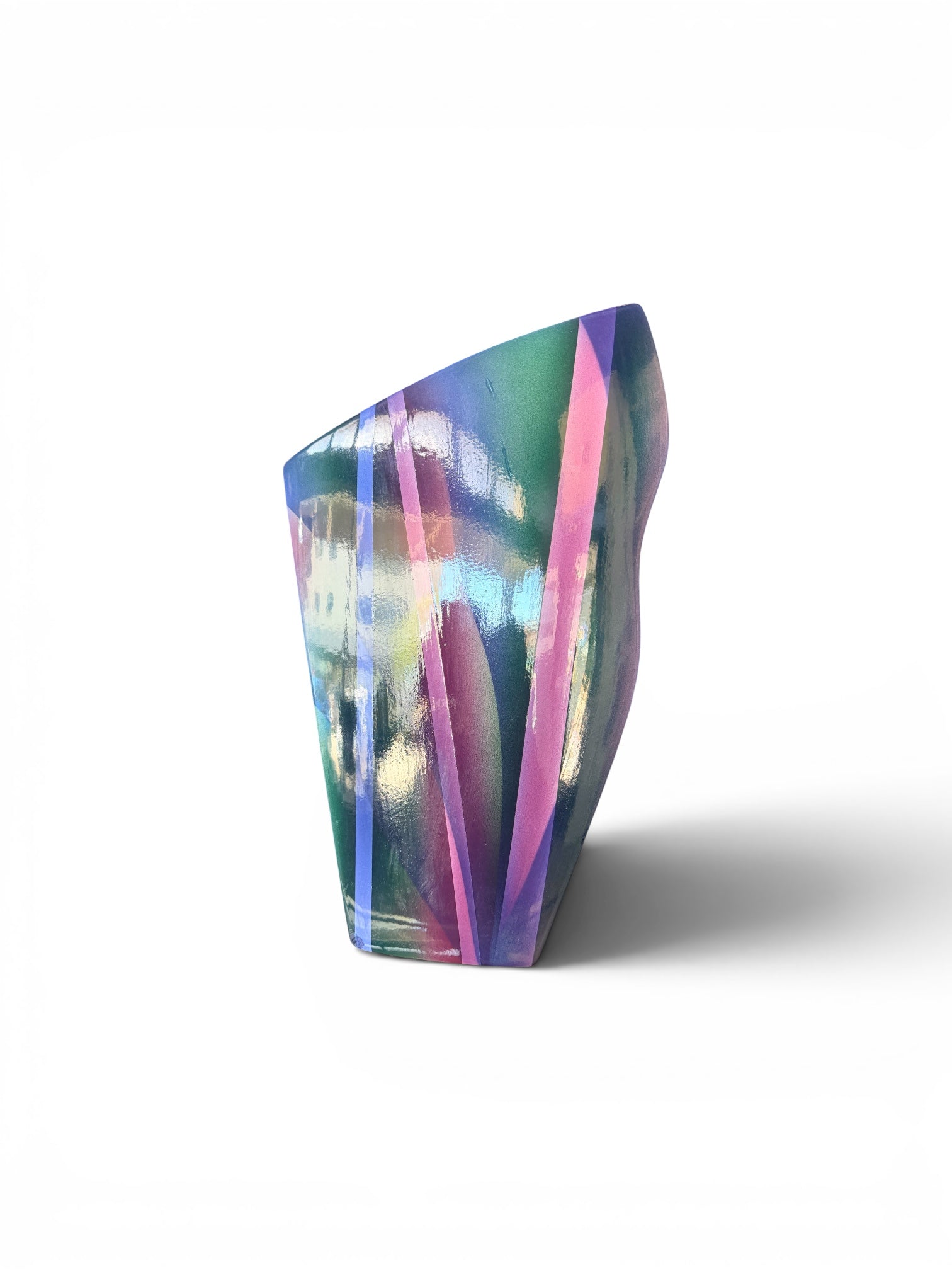 Post Mod Jewel Tone Vessel by The Vault Creative, featuring a colorful, modern ceramic design with a glossy finish.