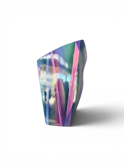 Post Mod Jewel Tone Vessel by The Vault Creative, featuring a colorful, modern ceramic design with a glossy finish.