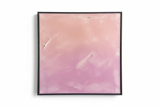 Pink glossy painting by The Vault Creative with vibrant, reflective surface and abstract design.