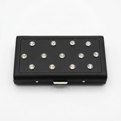 P.Grunsfeld Black Cigarette Case with Iridescent Oil Slick Gems