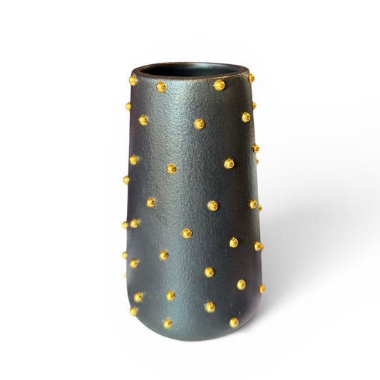 P. Grunsfeld Studded 6-inch ceramic vase by The Vault Creative with a textured, studded surface and modern design.