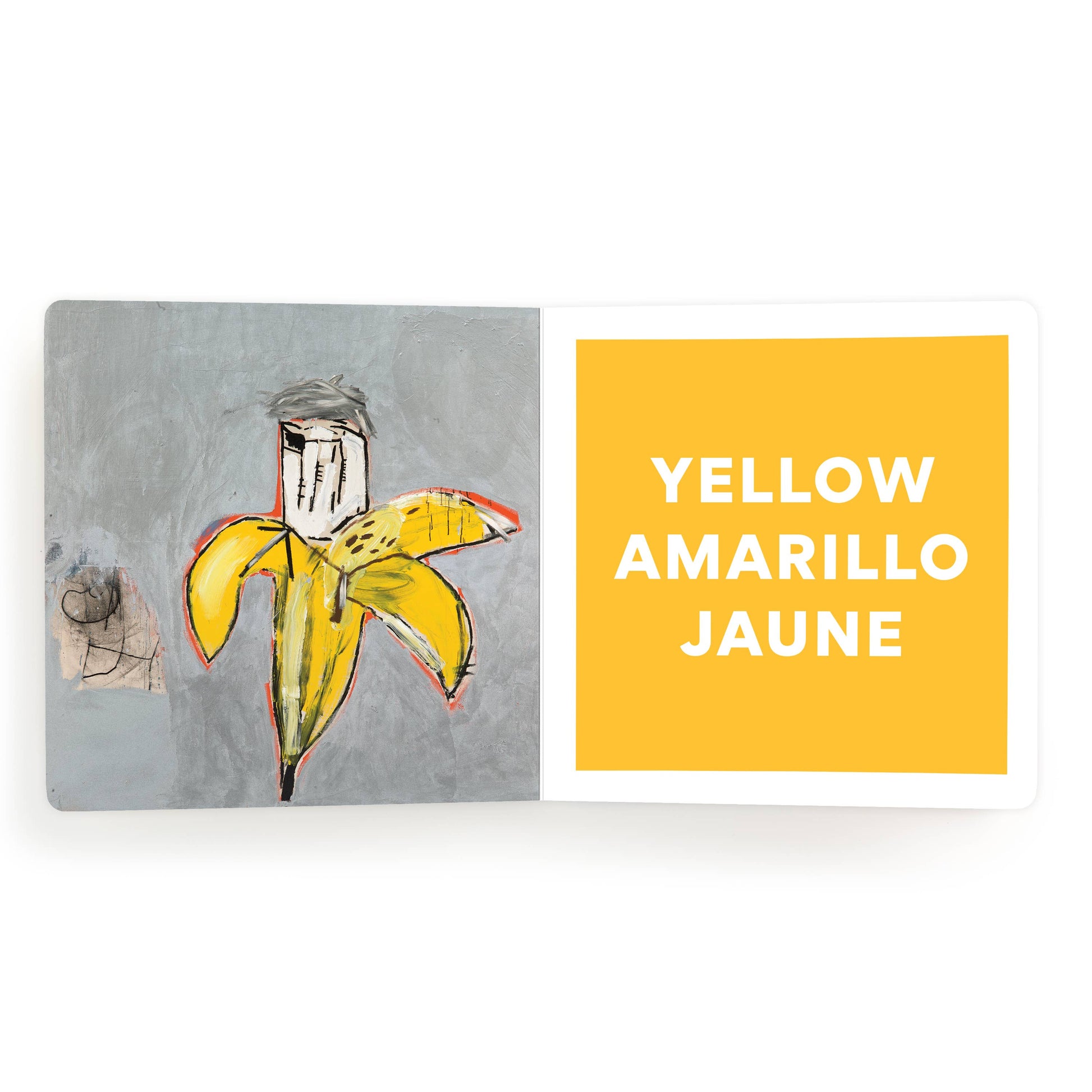 Colorful pages from the Basquiat Colors Board Book by Chronicle Books showcasing vibrant artwork and bold illustrations for children.