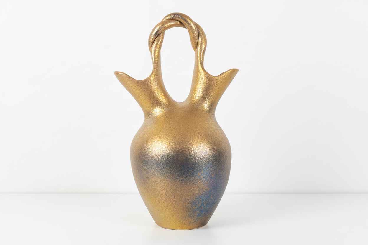 Native American wedding vase with intricate patterns and traditional design, crafted by The Vault Creative.