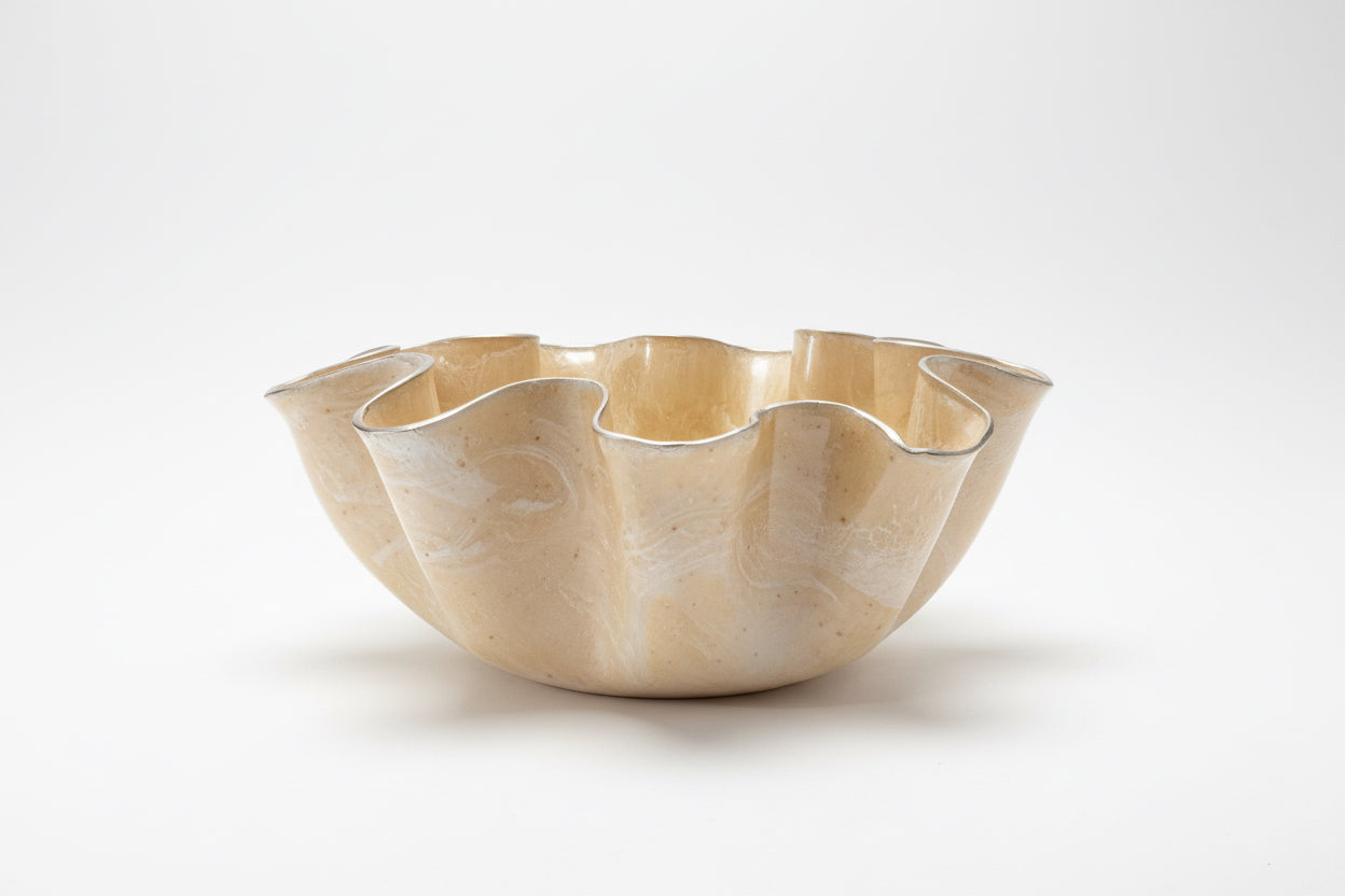 Decorative XL Champagne Gemstone Bowl by The Vault Creative, showcasing a large, colorful gemstone-inspired decorative bowl.