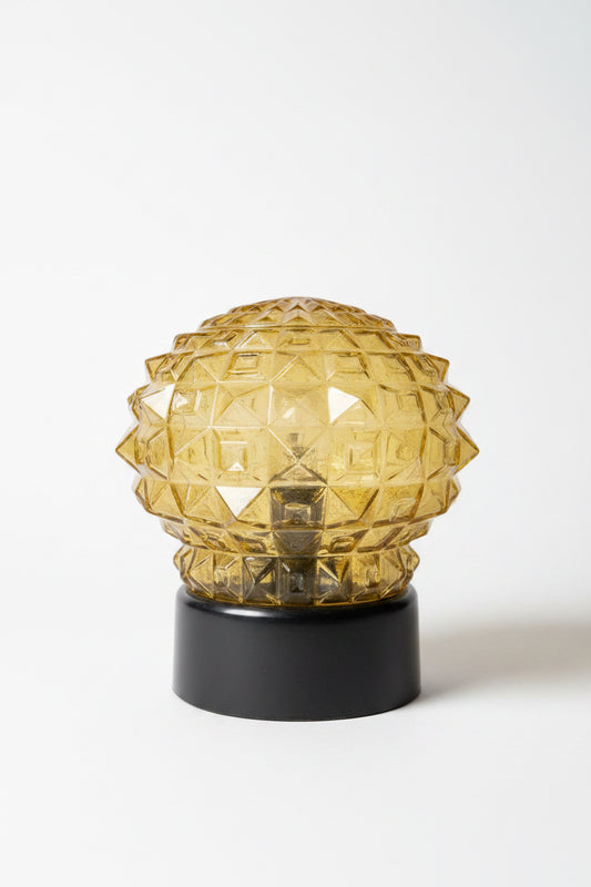 Yellow glass vintage black vase sconce