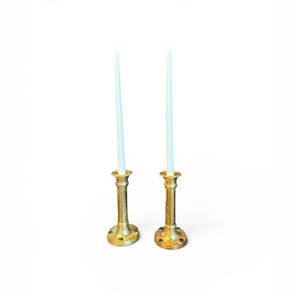 Vintage Brass and Onyx Candle Sticks