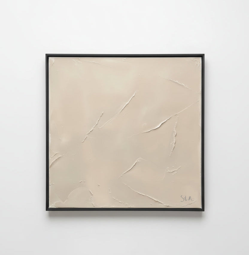 Glossy mocha cream painting by The Vault Creative, featuring rich, textured artwork with a smooth, shiny finish.