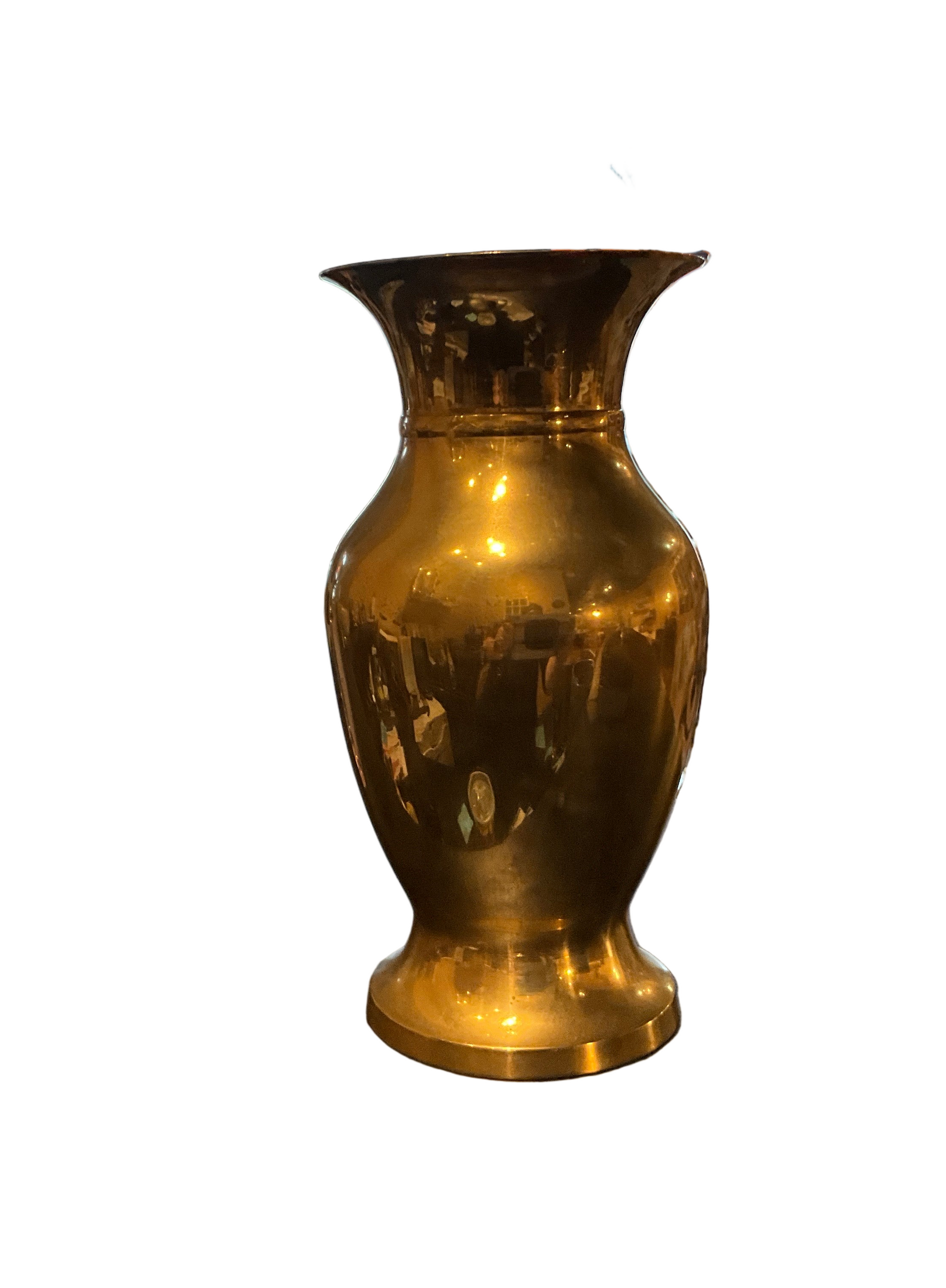 Vintage brass vase from The Vault Creative with a classic, polished finish and elegant shape, suitable for decorative display.