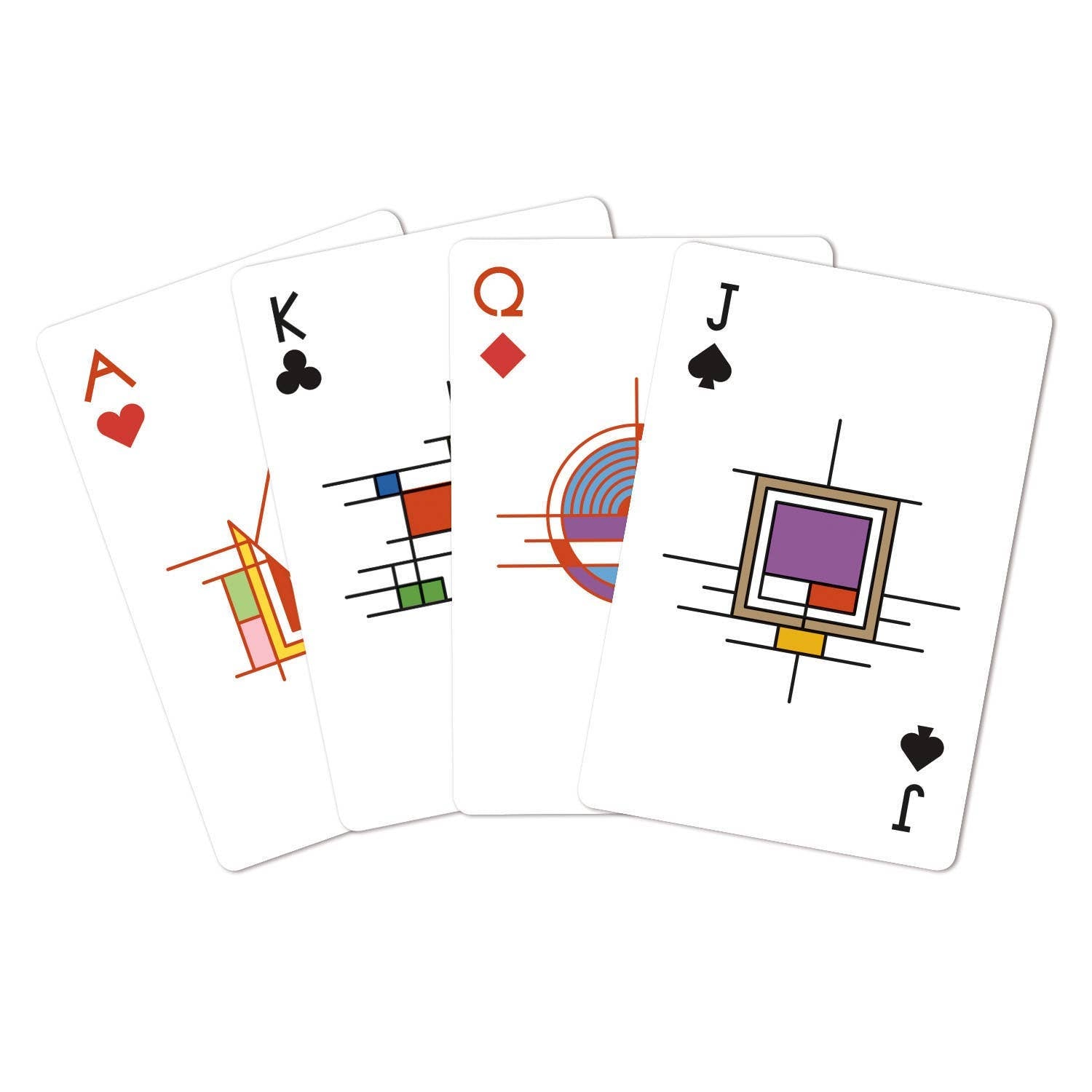Frank Lloyd Wright-themed playing card set by Chronicle Books, featuring artistic card designs inspired by architecture and design.