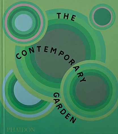 Open book titled The Contemporary Garden by Phaidon featuring modern garden design illustrations